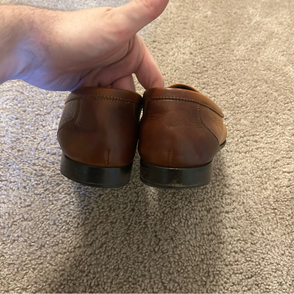 Donald Pliner Brown Leather Loafers Men’s Size 10 Made In Italy - Picture 4 of 14